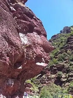 Figure anthropomorphe grimaçante, paréidolie dans les gorges du Cians, dite « le visage à la grimace ».