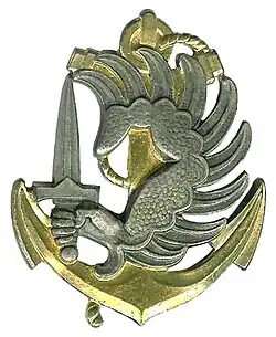 Insigne de béret des parachutistes des troupes de marine.