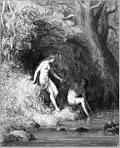 gravure de Gustave Doré représentant Ève parlant à Adam