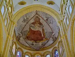 Le Christ en gloire entouré des quatre évangélistes. Voûte de l'abside.