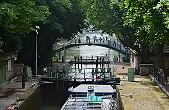 Les écluses des Récollets vues de passerelle Michèle-Morgan.