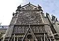 Façade du croisillon nord du transept avec la rosace.