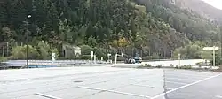 Contrôle routier sur le parking de la Télécabine d'Orelle.