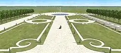 Proposition de restitution informatique du parterre du château de Magny-en-Bessin au XVIIIe&nbsp;siècle