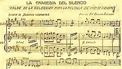 Partition musicale composée de trois lignes