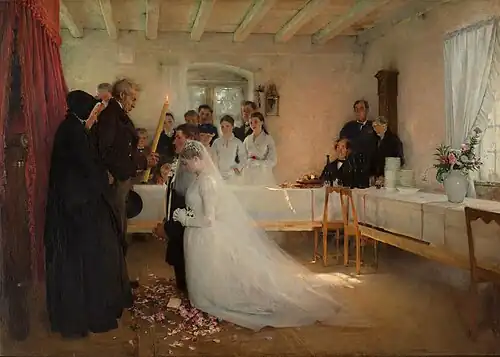 Bénédiction d'un jeune couple avant le mariage, 1880-1881, musée des Beaux-Arts Pouchkine, Moscou.