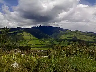 Vue du Pasochoa depuis Machachi.