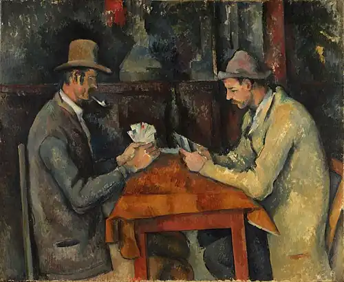 Les Joueurs de cartes (1892), huile sur toile (60&nbsp;×&nbsp;73&nbsp;cm), Institut Courtauld, Londres.