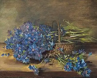 Bleuets dans un panier, avant 1911 (peinture à l'huile sur toile ; 38 × 46 cm), collection privée.