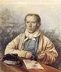 Portrait de A. I. Fedotov, père de l'artiste. 1837. Aquarelle sur carton, 20&nbsp;×&nbsp;17,3&nbsp;cm. Galerie Tretiakov de Moscou.