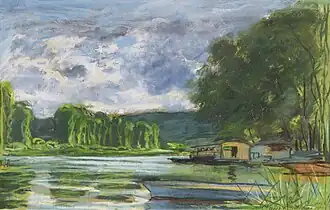 Paysage, bord de la Seine, près de Jeufosse (vers 1880, col. particulière).
