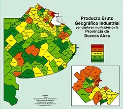 Produit Brut Géographique industriel per capita.