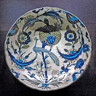 Plat au paon,art ottoman