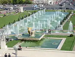 Fontaine des jardins du Trocadéro à Paris.