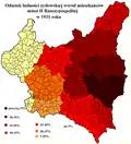 Pourcentage de la population juive dans les villes de Pologne en 1931