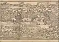 Carte Reuwich (« Temple de Salomon » figure sur le dessin reconnaissable du Dôme du Rocher), 1486 .