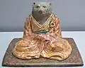 Chien tanuki. Nin'ami Dōhachi, 1783-1855. Couvercle. Grès, émaux sur couverte. Kyoto, céramique de Kiyomizu ancien.