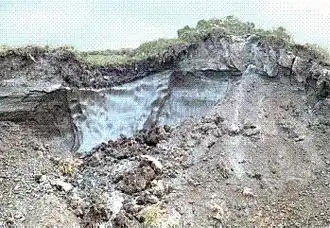 Coin de glace en coupe.
