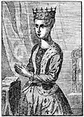 Gravure de Françoise d'Ambroise tirée de l'ouvrage "Vie des Saints" en langue bretonne par Yann-Vari Perrot (1912).