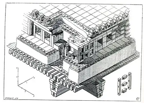 Étude du toit du palais des Cent colonnes.