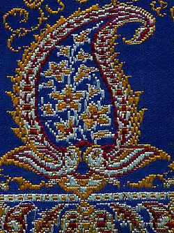 Brocart de soie persan de la dynastie Pahlavi (1925 — 1979).