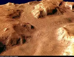 Vue perspective Reull Vallis sud-est