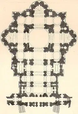 plan de la basilique selon Maderno