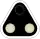 Triangle noir sur base avec deux feux blancs horizontaux