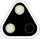 Triangle noir sur base avec deux feux blancs en oblique