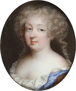 Marie-Jeanne-Baptiste de Savoie par Jean Petitot (fin XVIIe siècle, Musée du Louvre).