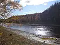La rivière Petitor juste en amont de son embouchure dans la rivière Liard