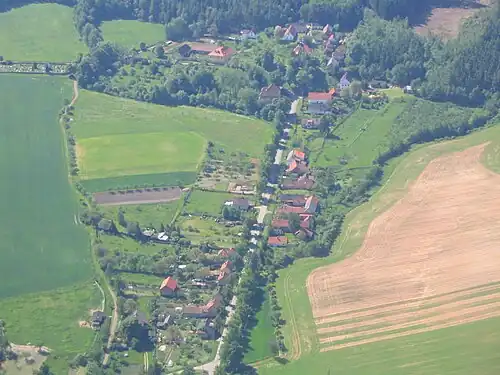 Petrovice : vue aérienne.