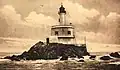 Le phare de la Teignouse au début du XXe&nbsp;siècle.