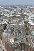 Le bâtiment vu du ciel.