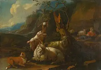 Chevrière et son troupeau