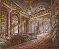 Peinture représentant l'intérieur de l'hôtel de Béhague.