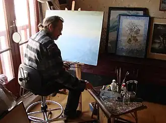 Philippe Legendre-Kvaterdans son atelier, en 2008.