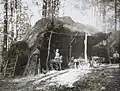 Hutte de sabotiers. Huelgoat (photographie de Philippe Tassier, entre 1908 et 1912).