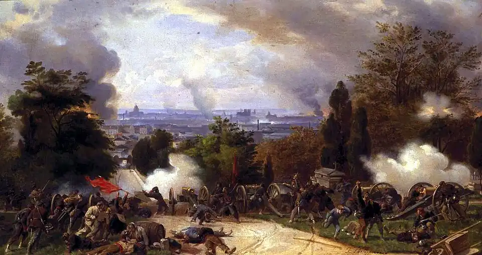 Philippoteaux : Derniers combats au Père-Lachaise, qui fit des « panoramas-spectacles » sur la Commune.