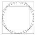 Cercle et ses octogones inscrit et circonscrit.