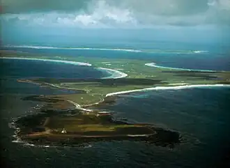 Vue aérienne de l'île.