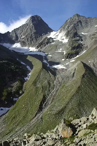 Vue de la face nord du piz Nair.