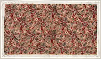 Textile imprimé, fin du XVIIIe&nbsp;siècle.
