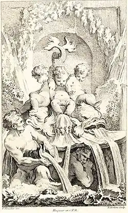 Trois amours assis sur deux dauphins et deux tritons, Louvre