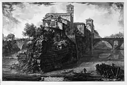 Pointe méridionale de l'île sur une gravure du Piranèse.