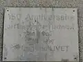 Plaque apposée au pied du buste d'Eugène Livet