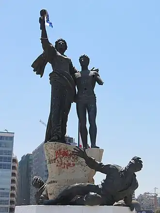 Le monument à la place des martyrs du sculpteur italien Marino Mazzacurati…