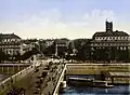 Le pont et la place du Châtelet, sur la rive droite.