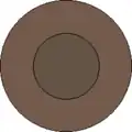 Planète de carbone. Gris : noyau métallique. Gris-marron : manteau de carbure de silicium.