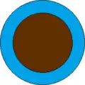 Planète océan. Marron foncé : noyau de roches/métaux. Bleu clair : manteau de « glaces » (volatils).